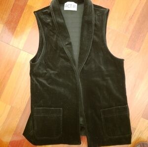Vintage 80s Union Label LGUWL ACT III USA made Black Velveteen Vest Medium EUC